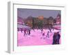 Christmas Skating,Somerset House with Pink Lights, 2014-Andrew Macara-Framed Giclee Print