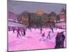 Christmas Skating,Somerset House with Pink Lights, 2014-Andrew Macara-Mounted Giclee Print