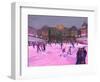 Christmas Skating,Somerset House with Pink Lights, 2014-Andrew Macara-Framed Giclee Print
