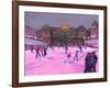 Christmas Skating,Somerset House with Pink Lights, 2014-Andrew Macara-Framed Giclee Print