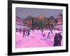 Christmas Skating,Somerset House with Pink Lights, 2014-Andrew Macara-Framed Giclee Print