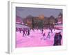 Christmas Skating,Somerset House with Pink Lights, 2014-Andrew Macara-Framed Giclee Print