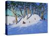 Christmas Sledging-Andrew Macara-Stretched Canvas
