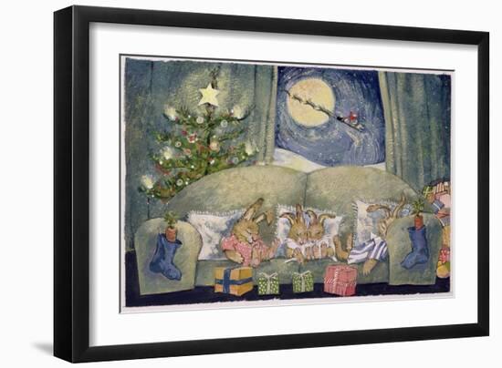 Christmas, Sleeping Rabbits, 1995-David Cooke-Framed Giclee Print