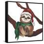 Christmas Sloth I-Elizabeth Medley-Framed Stretched Canvas