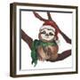 Christmas Sloth I-Elizabeth Medley-Framed Art Print