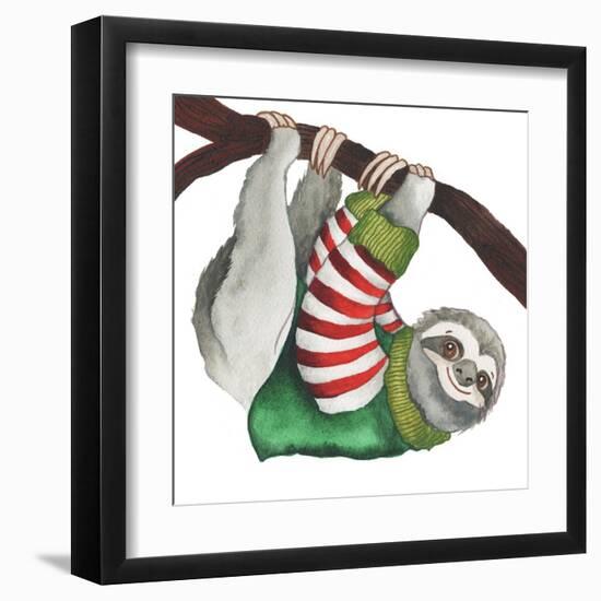 Christmas Sloth II-Elizabeth Medley-Framed Art Print