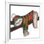 Christmas Sloth III-Elizabeth Medley-Framed Art Print