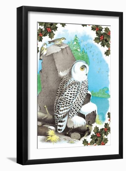 Christmas Snow Owl-Sara Pierce-Framed Art Print
