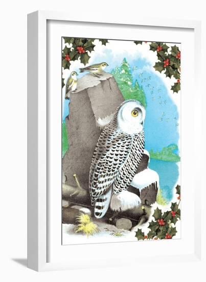Christmas Snow Owl-Sara Pierce-Framed Art Print