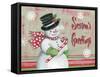 Christmas Snowman II-Kimberly Poloson-Framed Stretched Canvas