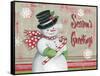 Christmas Snowman II-Kimberly Poloson-Framed Stretched Canvas