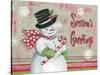 Christmas Snowman II-Kimberly Poloson-Stretched Canvas