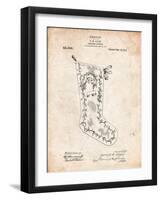 Christmas Stocking 1912 Patent-Cole Borders-Framed Art Print