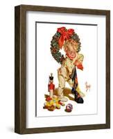 "Christmas Stocking Joy,"December 24, 1938-Joseph Christian Leyendecker-Framed Giclee Print