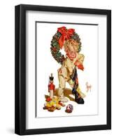 "Christmas Stocking Joy,"December 24, 1938-Joseph Christian Leyendecker-Framed Giclee Print