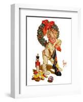 "Christmas Stocking Joy,"December 24, 1938-Joseph Christian Leyendecker-Framed Giclee Print