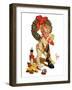 "Christmas Stocking Joy,"December 24, 1938-Joseph Christian Leyendecker-Framed Giclee Print