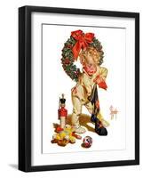 "Christmas Stocking Joy,"December 24, 1938-Joseph Christian Leyendecker-Framed Giclee Print