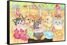 Christmas Stocking Kittens-Karen Middleton-Framed Stretched Canvas