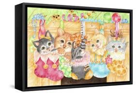 Christmas Stocking Kittens-Karen Middleton-Framed Stretched Canvas