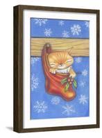 Christmas-Stocking-Kitty-Cindy Wider-Framed Giclee Print