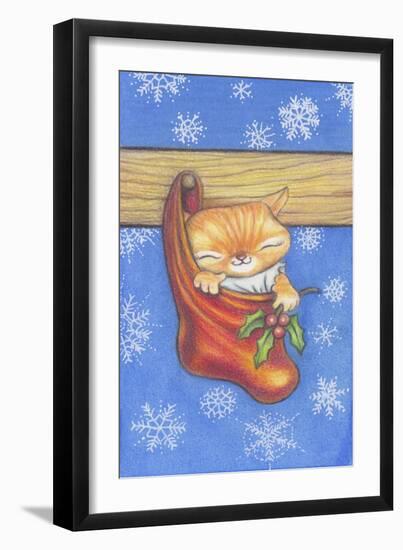 Christmas-Stocking-Kitty-Cindy Wider-Framed Giclee Print
