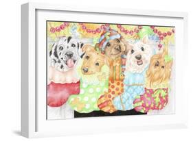 Christmas Stocking Pups-Karen Middleton-Framed Giclee Print