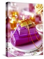 Christmas Table Setting in Violet and Gold-Alexander Van Berge-Stretched Canvas