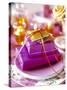 Christmas Table Setting in Violet and Gold-Alexander Van Berge-Stretched Canvas