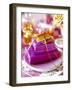 Christmas Table Setting in Violet and Gold-Alexander Van Berge-Framed Photographic Print