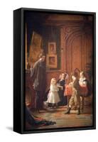 Christmas-Time, the Blodgett Family, 1864-Eastman Johnson-Framed Stretched Canvas
