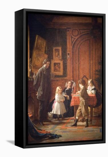 Christmas-Time, the Blodgett Family, 1864-Eastman Johnson-Framed Stretched Canvas