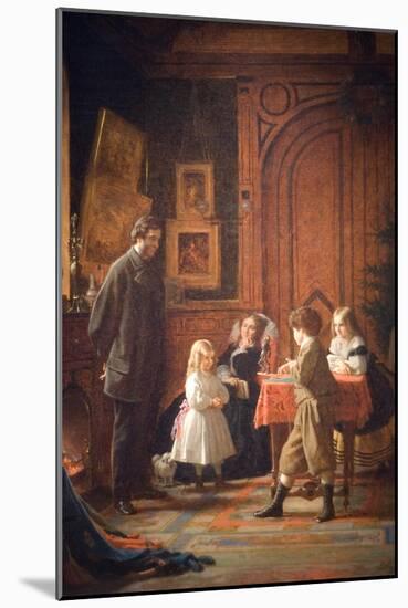 Christmas-Time, the Blodgett Family, 1864-Eastman Johnson-Mounted Art Print