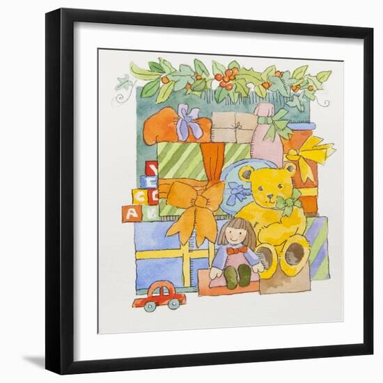 Christmas toys and gifts-Jennifer Abbott-Framed Giclee Print