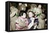 Christmas Toys Department December 3, 1952: Children and Stuffed Animal Colorized Document-null-Framed Stretched Canvas