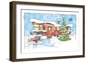 Christmas Trailer Park-Larry Hunter-Framed Giclee Print