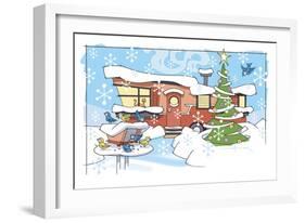 Christmas Trailer Park-Larry Hunter-Framed Giclee Print