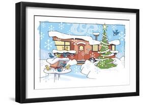 Christmas Trailer Park-Larry Hunter-Framed Premium Giclee Print