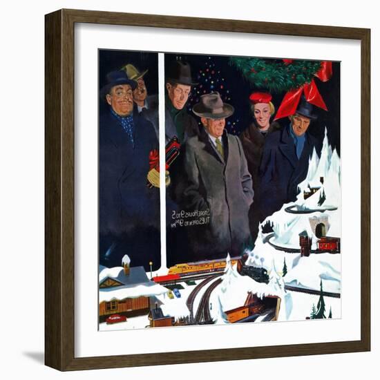 "Christmas Train Set", December 15, 1956-George Hughes-Framed Giclee Print