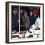 "Christmas Train Set", December 15, 1956-George Hughes-Framed Giclee Print