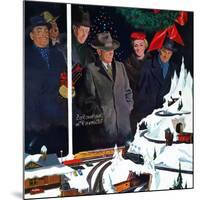 "Christmas Train Set", December 15, 1956-George Hughes-Mounted Giclee Print