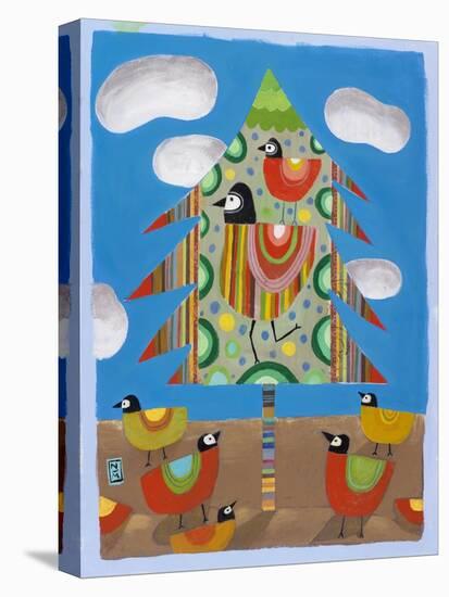 Christmas Tree and Birds-Nathaniel Mather-Stretched Canvas