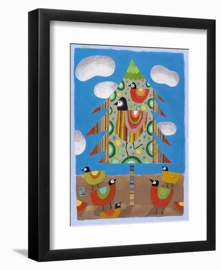 Christmas Tree and Birds-Nathaniel Mather-Framed Giclee Print