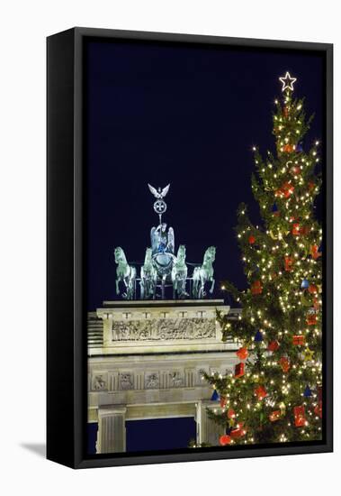 Christmas Tree and Brandenburg Gate-Jon Hicks-Framed Stretched Canvas