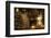 CHRISTMAS TREE AND COLONIAL STYLE FIREPLACE DECORATED WITH STOCKINGS-Panoramic Images-Framed Photographic Print