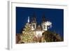 Christmas Tree and Decorations in Front of Tyn Gothic Church-Richard Nebesky-Framed Photographic Print