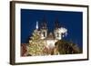 Christmas Tree and Decorations in Front of Tyn Gothic Church-Richard Nebesky-Framed Photographic Print