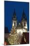 Christmas Tree and Tyn Gothic Church-Richard Nebesky-Mounted Photographic Print