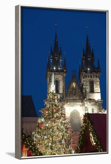 Christmas Tree and Tyn Gothic Church-Richard Nebesky-Framed Photographic Print